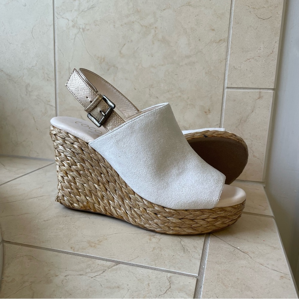 Suede espadrille wedges